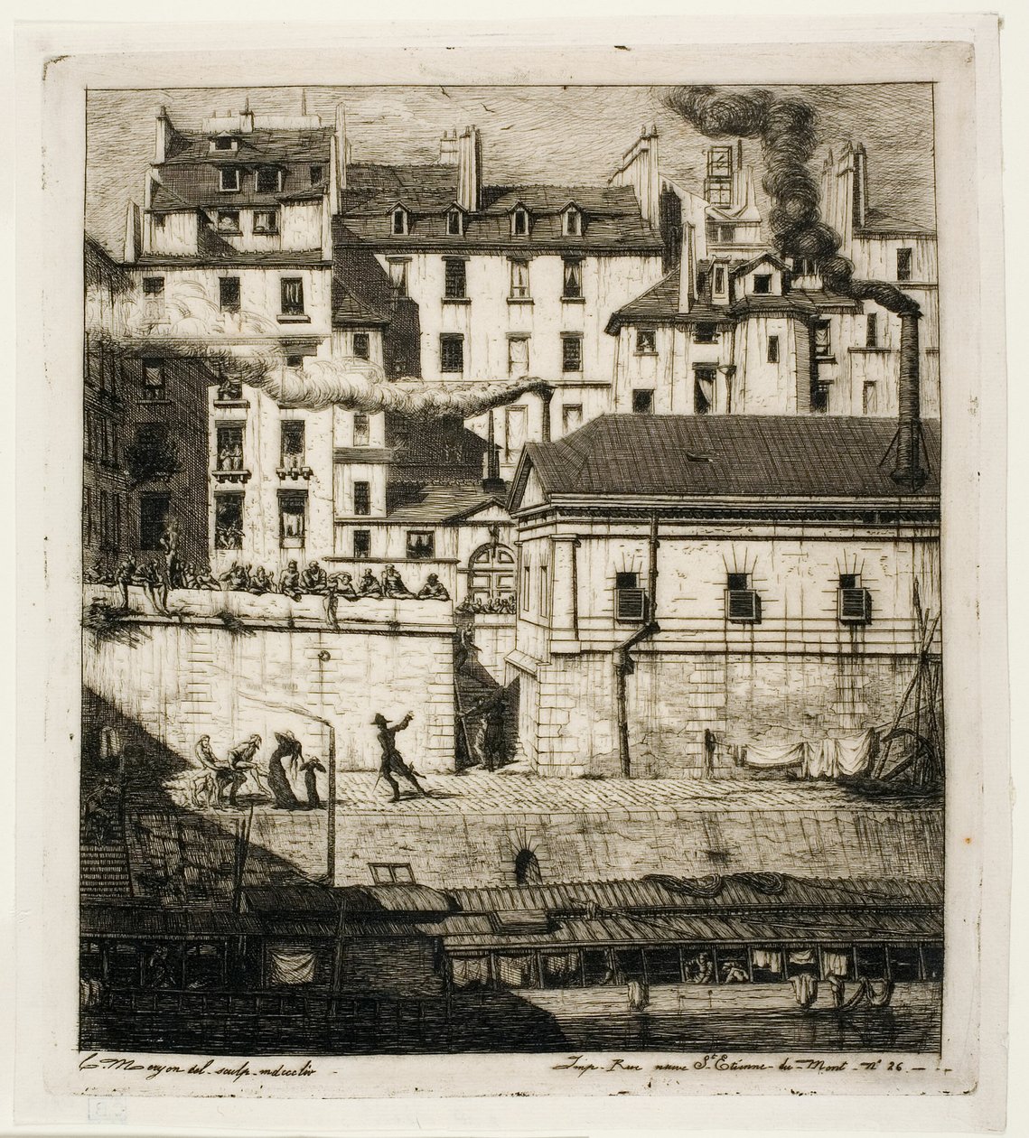Mortuary, Paris av Charles Meryon