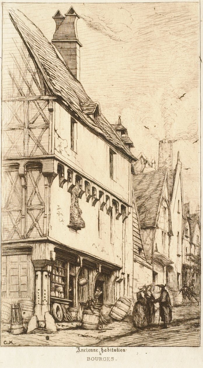 Musikerens hus (gammel bolig i Bourges) av Charles Meryon