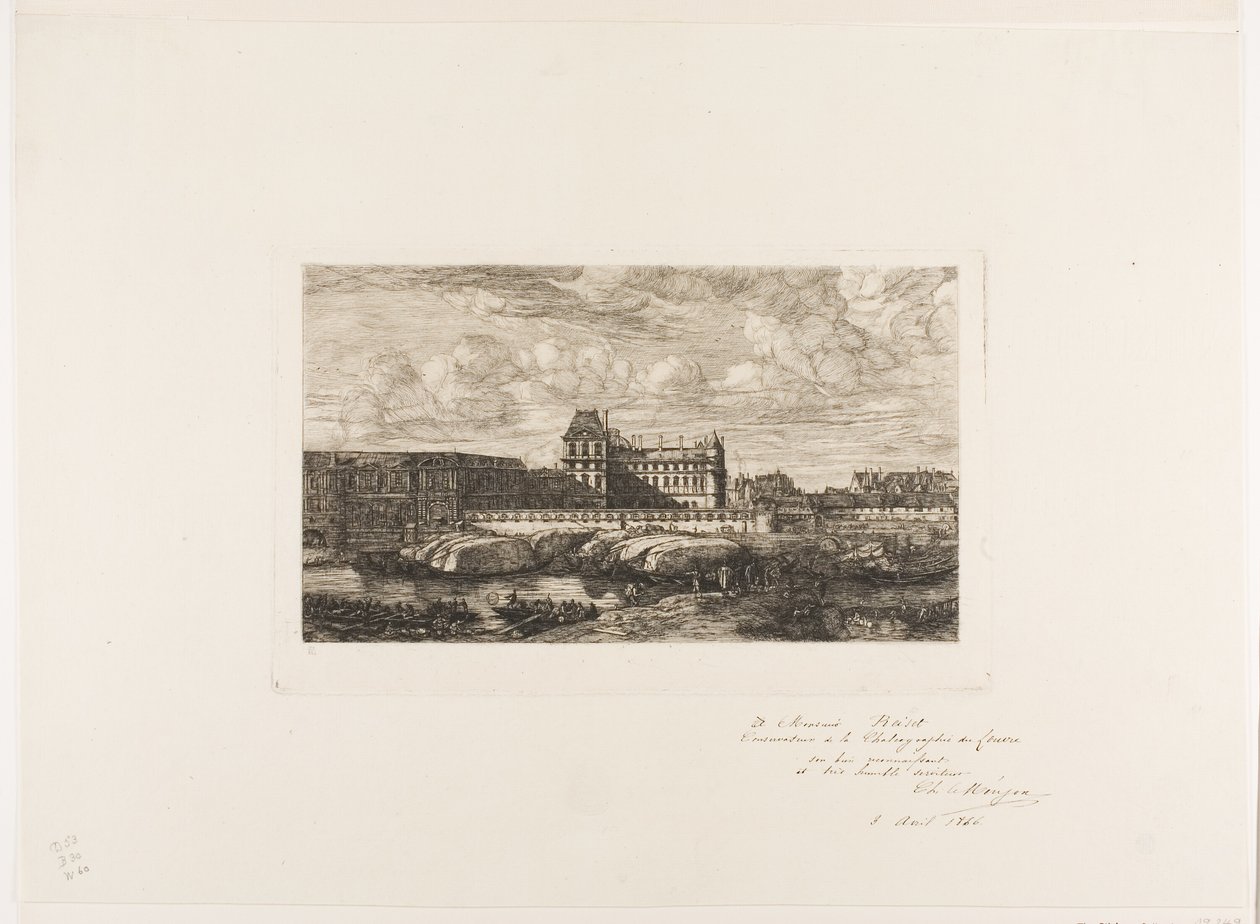 Det gamle Louvre, Paris, 1651 av Charles Meryon