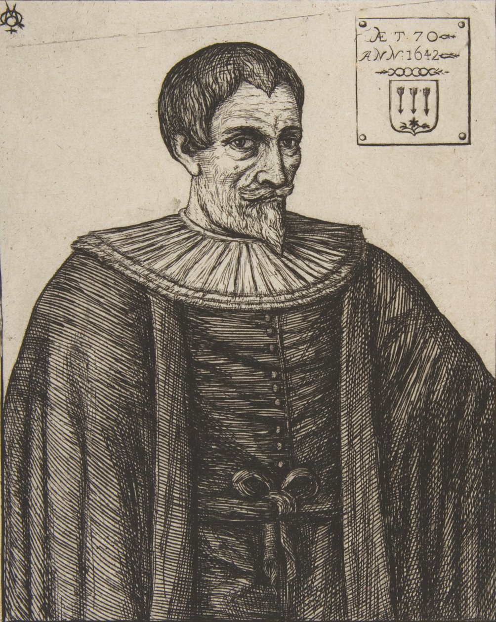 Historikeren John Besly, etter Jaspar Isaac, 1861. av Charles Meryon