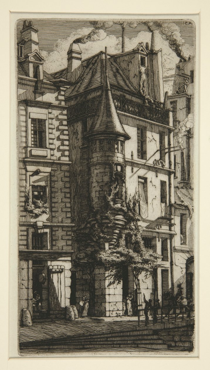 Tourelle, rue de la Tixeranderie (Hus med et tårn, rue de la Tixeranderie) av Charles Meryon