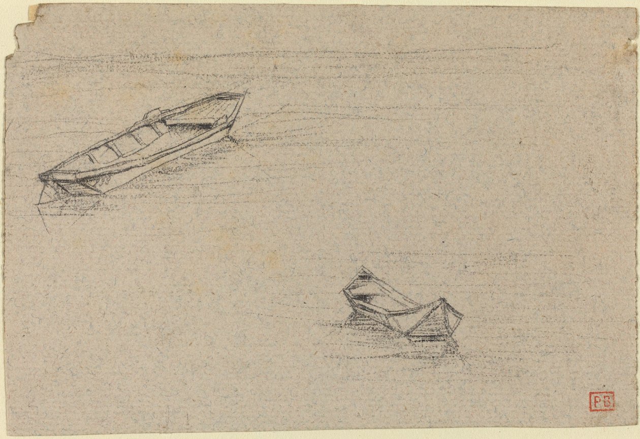 To båter for "The Apse of Notre-Dame de Paris" av Charles Meryon