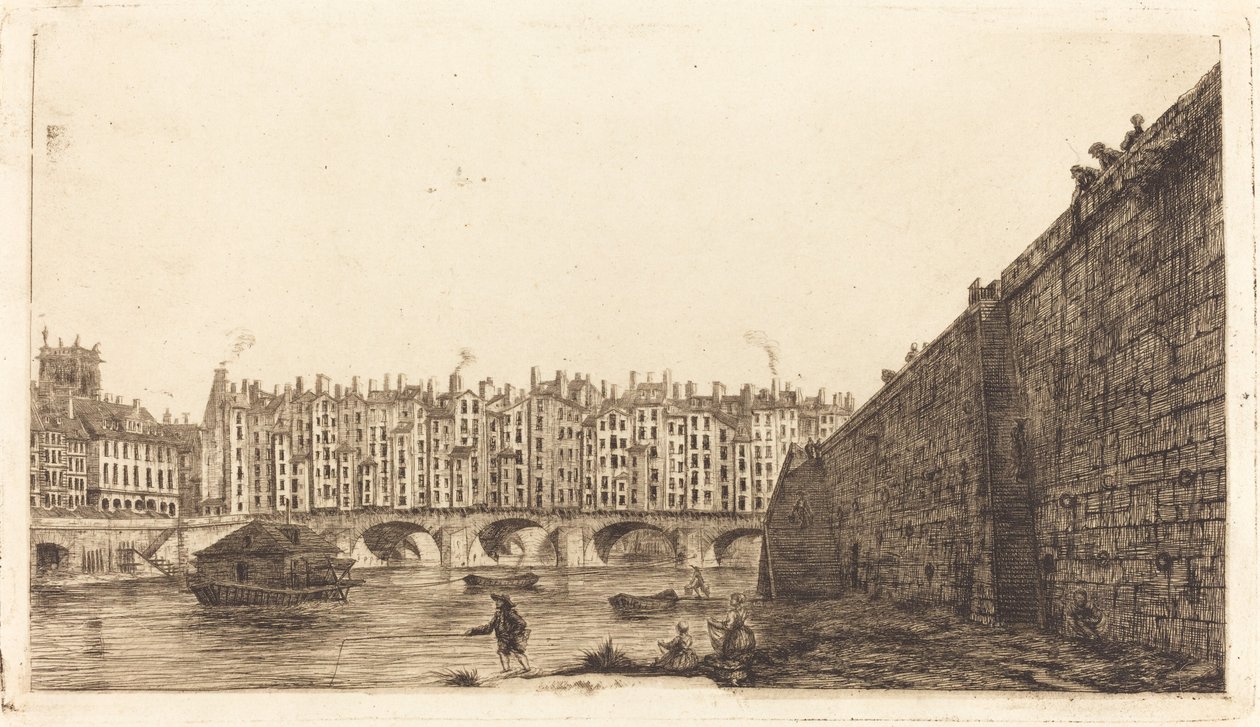 Pont-au-Change, Paris, rundt 1784 av Charles Meryon after Victor Jean Nicolle