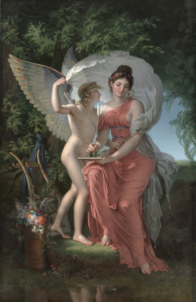 Erato, muse for lyrisk poesi av Charles Meynier