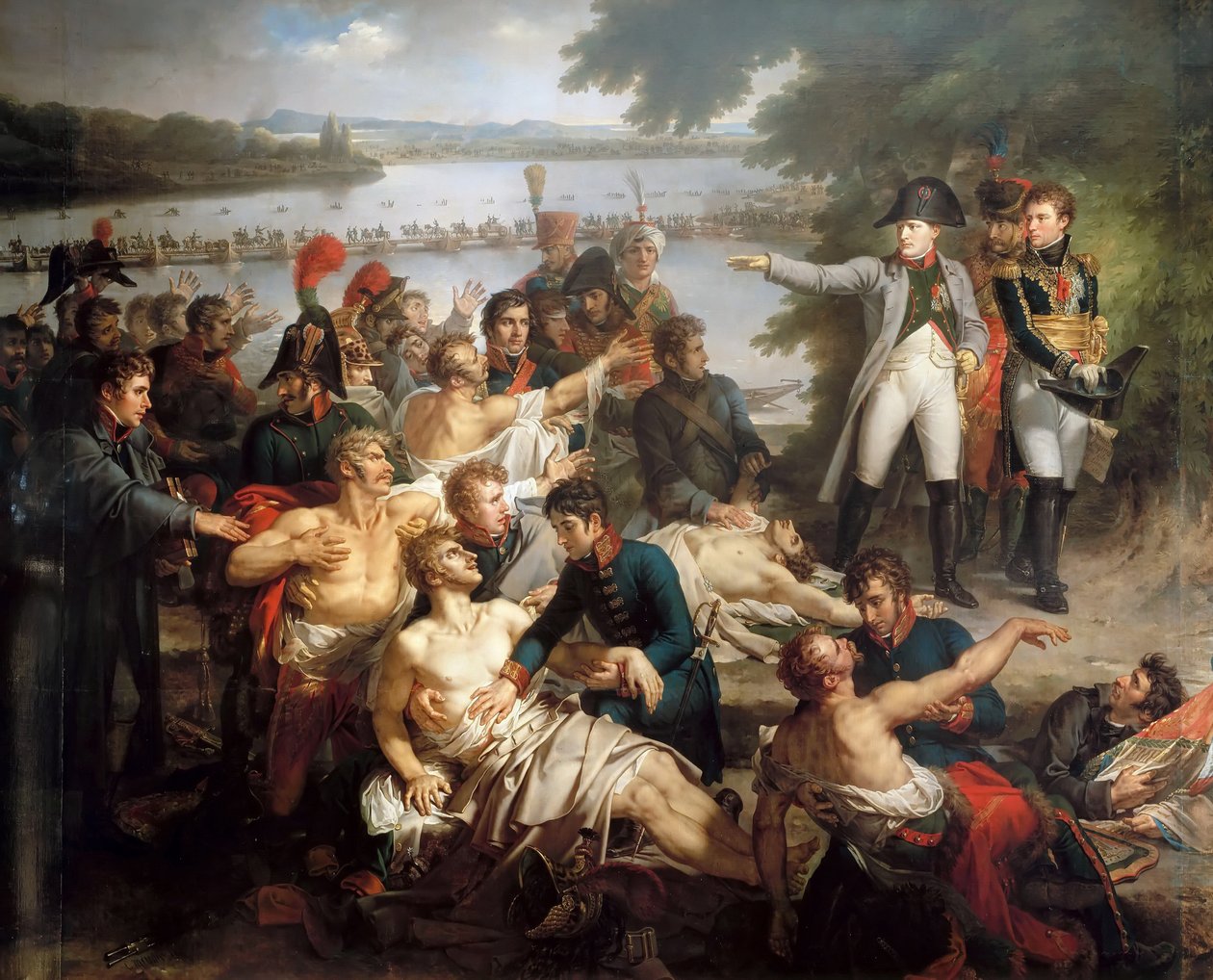 Napoleons retur til øya Lobau etter slaget ved Essling, 23. mai 1809 av Charles Meynier