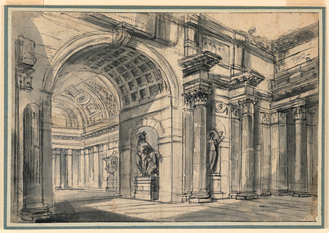 Architectural Fantasy: Palace Interiør av Charles Michel Ange Challe