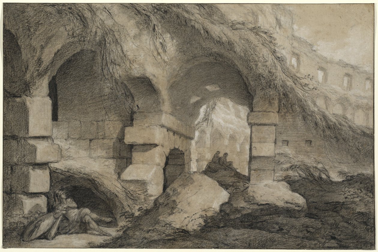 Det indre av Colosseum av Charles Michel Ange Challe