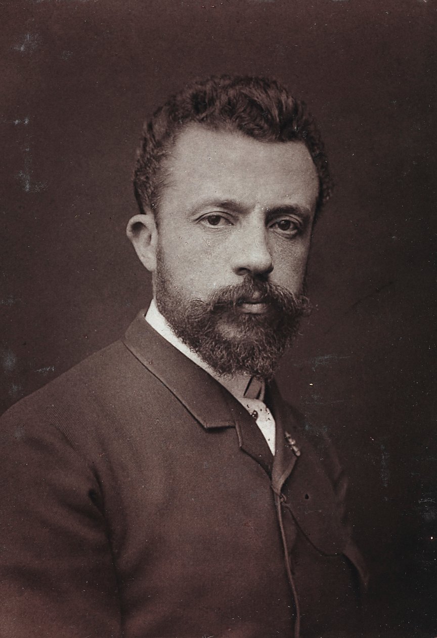 Kunstnerisk og biografisk album, 5. årgang, Salong 1885; portrett av den belgiske maleren Évariste Carpentier (1845-1922) av Charles Michelez