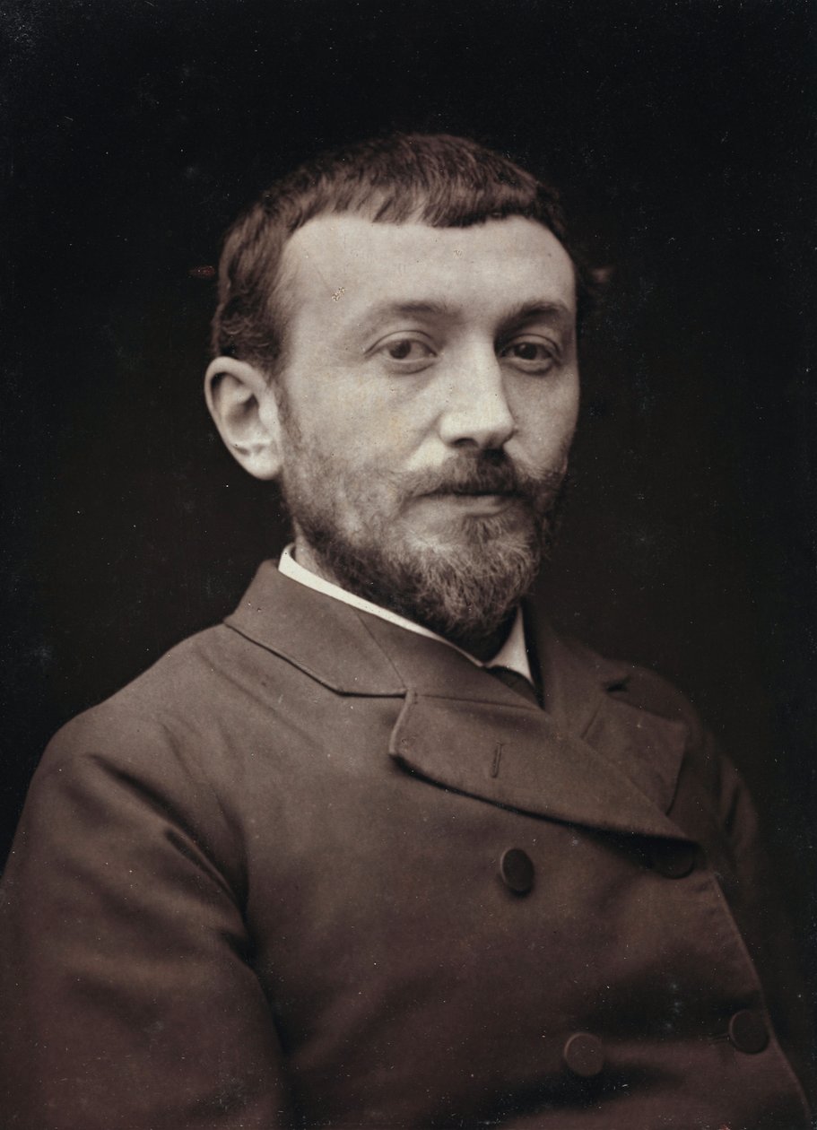 Kunstnerisk og biografisk album, 5. årgang, Salong 1885; portrett av den franske maleren Alfred-Henri Bramtot (1852-1894) av Charles Michelez