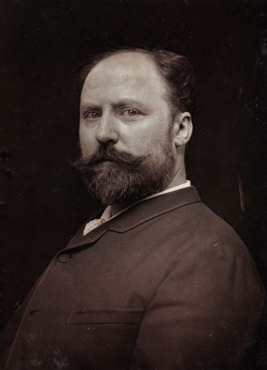 Kunstnerisk og biografisk album, 5. årgang, Salong 1885; portrett av den franske maleren Paul Louis Narcisse Grolleron (1848-1901) av Charles Michelez