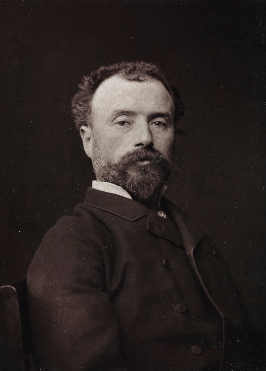 Kunstnerisk og biografisk album, 5. årgang, Salong 1885; portrett av den franske maleren Hippolyte Dominique Berteaux (1843-1926) av Charles Michelez