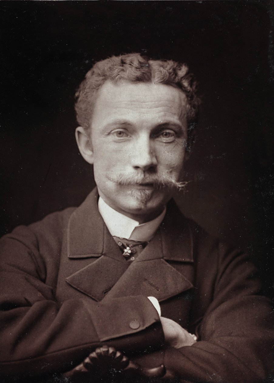 Kunstnerisk og biografisk album, 5. årgang, Salong 1885; portrett av maleren Raoul de Pibrac (1852-1937) av Charles Michelez