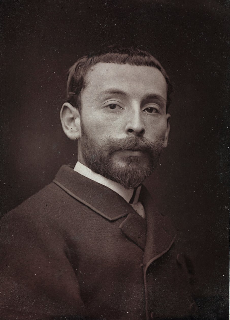 Kunstnerisk og biografisk album, 6. årgang, Salong 1885; portrett av den franske maleren Alexandre Bloch (1862-1906) av Charles Michelez