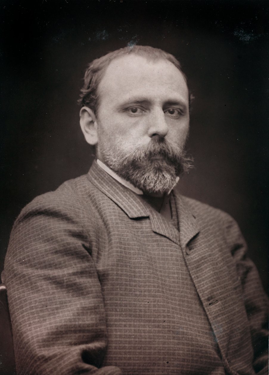 Kunstnerisk og biografisk album, 6. årgang, Salong 1885; portrett av maleren Edouard Jean Dambourgez (1844-1931) av Charles Michelez