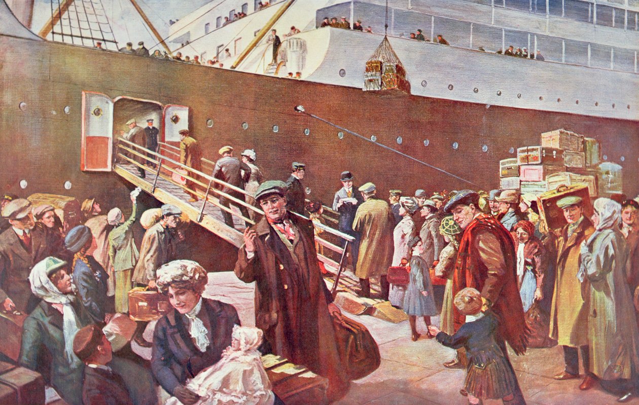 Emigranter på vei til Canada ombord på RMS Empress, Liverpool av Charles Mills Sheldon