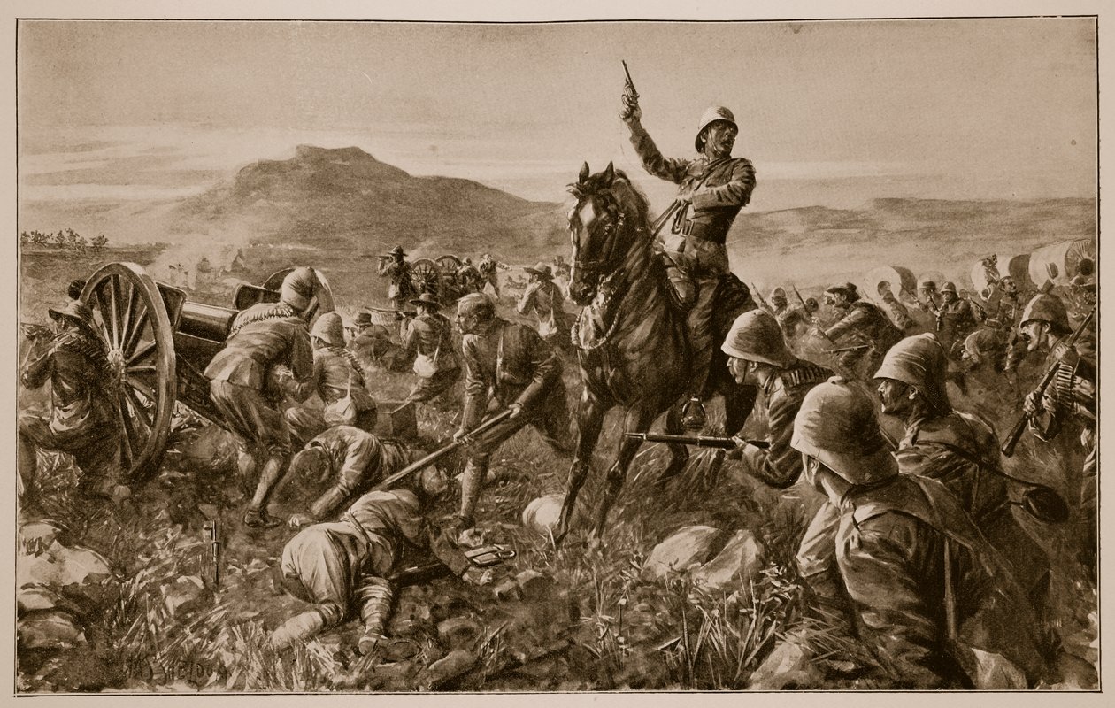 Lord Methuen samler sine ødelagte styrker ved Tweebosch av Charles Mills Sheldon