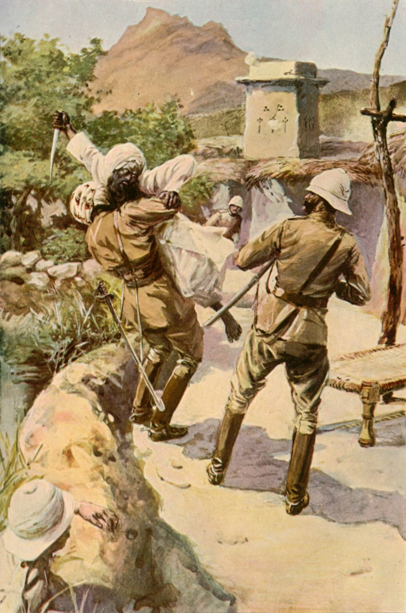 Roberts reddet av en trooper i Bhagwana, 1901. av Charles Mills Sheldon