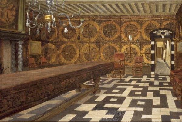Et rom i Musee Plantin, Antwerpen av Charles Napier Hemy