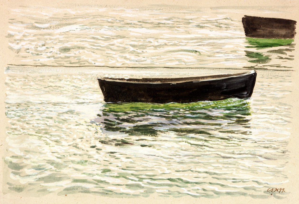 Joller (kroppsfarge (brun) og akvarell på papir) av Charles Napier Hemy