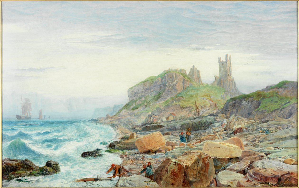 Ruin av et Northumbrian Keep, 1864 av Charles Napier Hemy