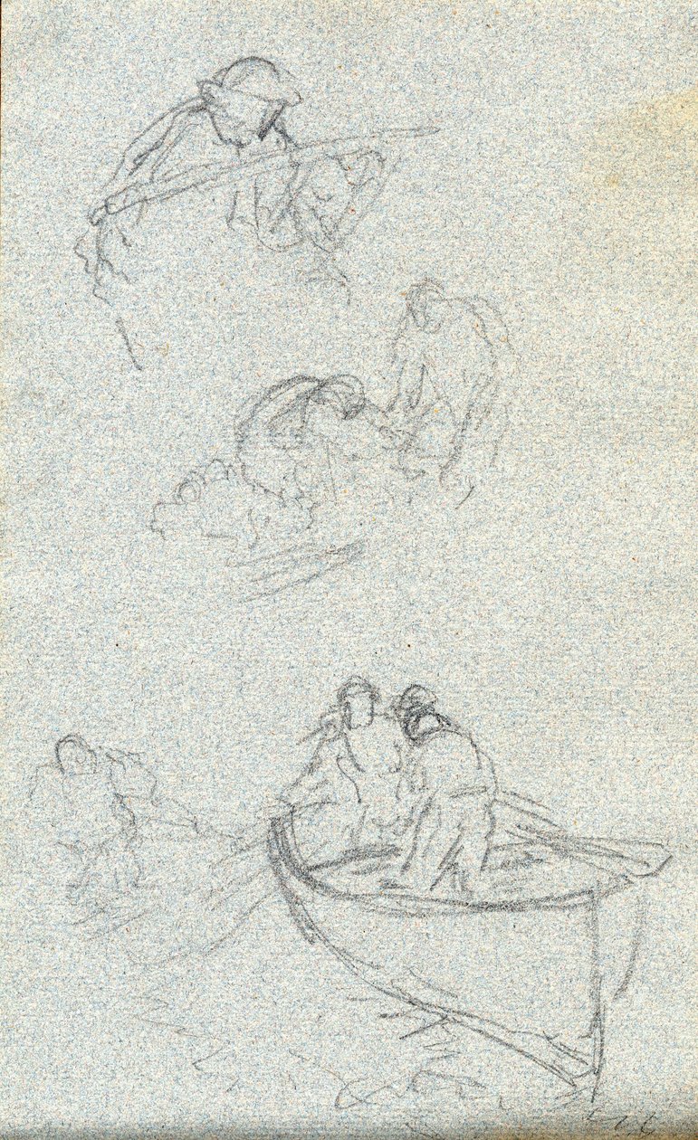 Skissebok (kritt (hvit) og blyant på papir) av Charles Napier Hemy