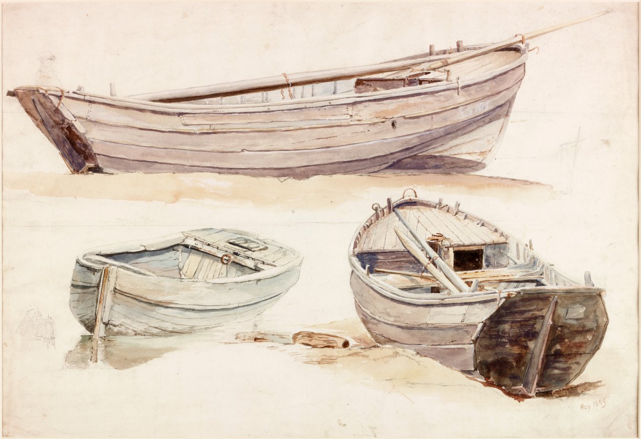 Studier av laksebåter (kroppsfarge) av Charles Napier Hemy
