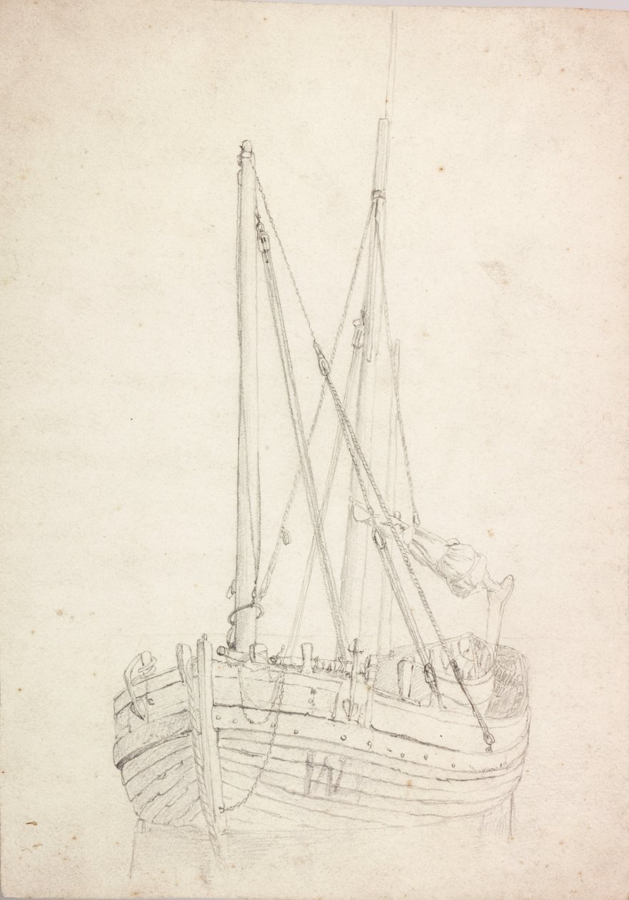 Studie av fiskebåt av Charles Napier Hemy