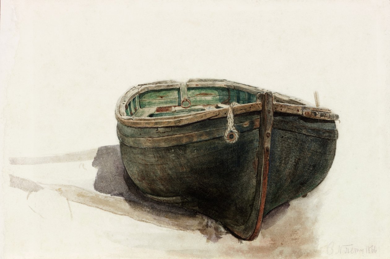 Studie av en jolle (blyant og akvarell på papir) av Charles Napier Hemy