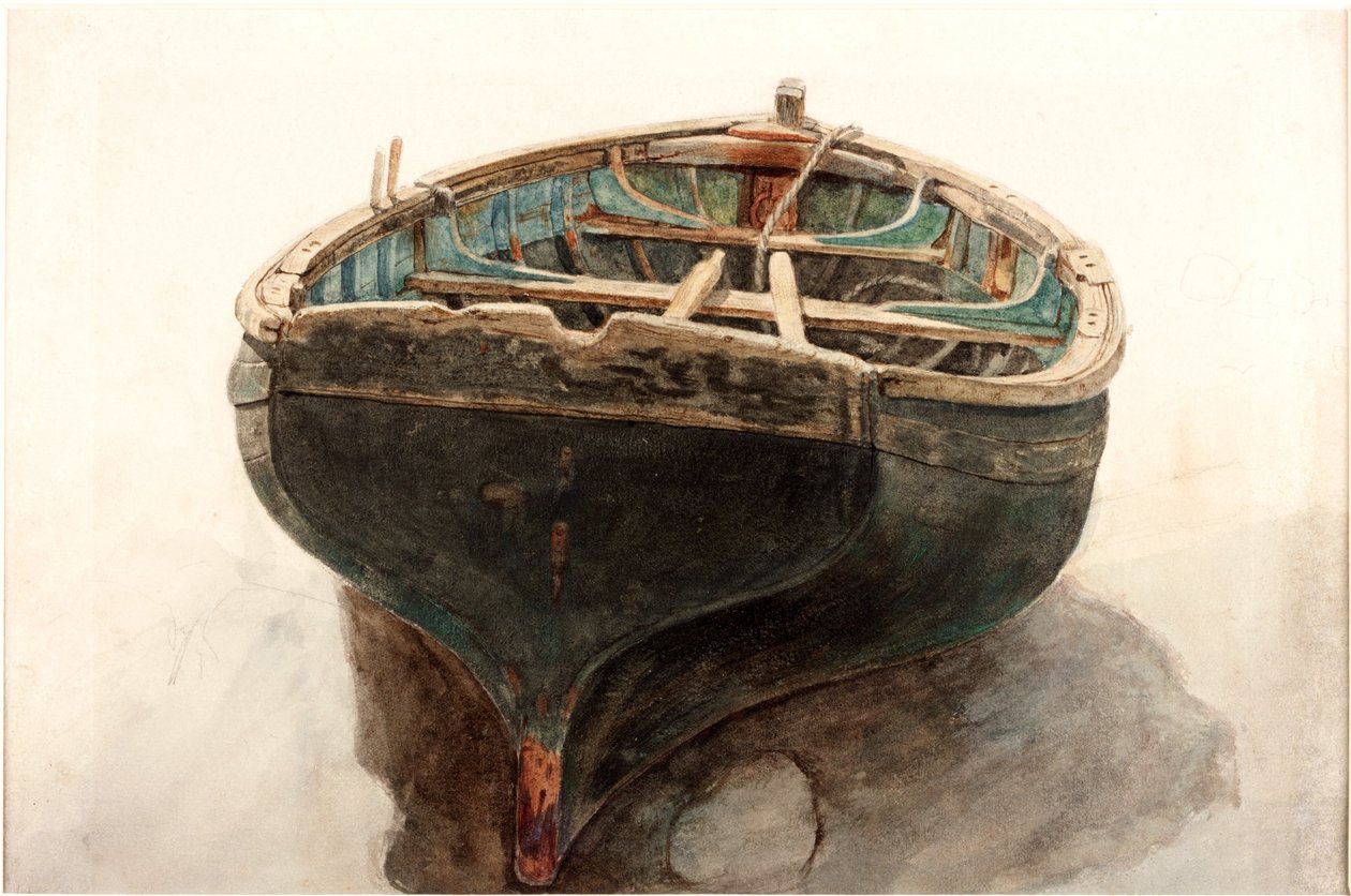 Studie av en jolle (blyant og akvarell på papir) av Charles Napier Hemy