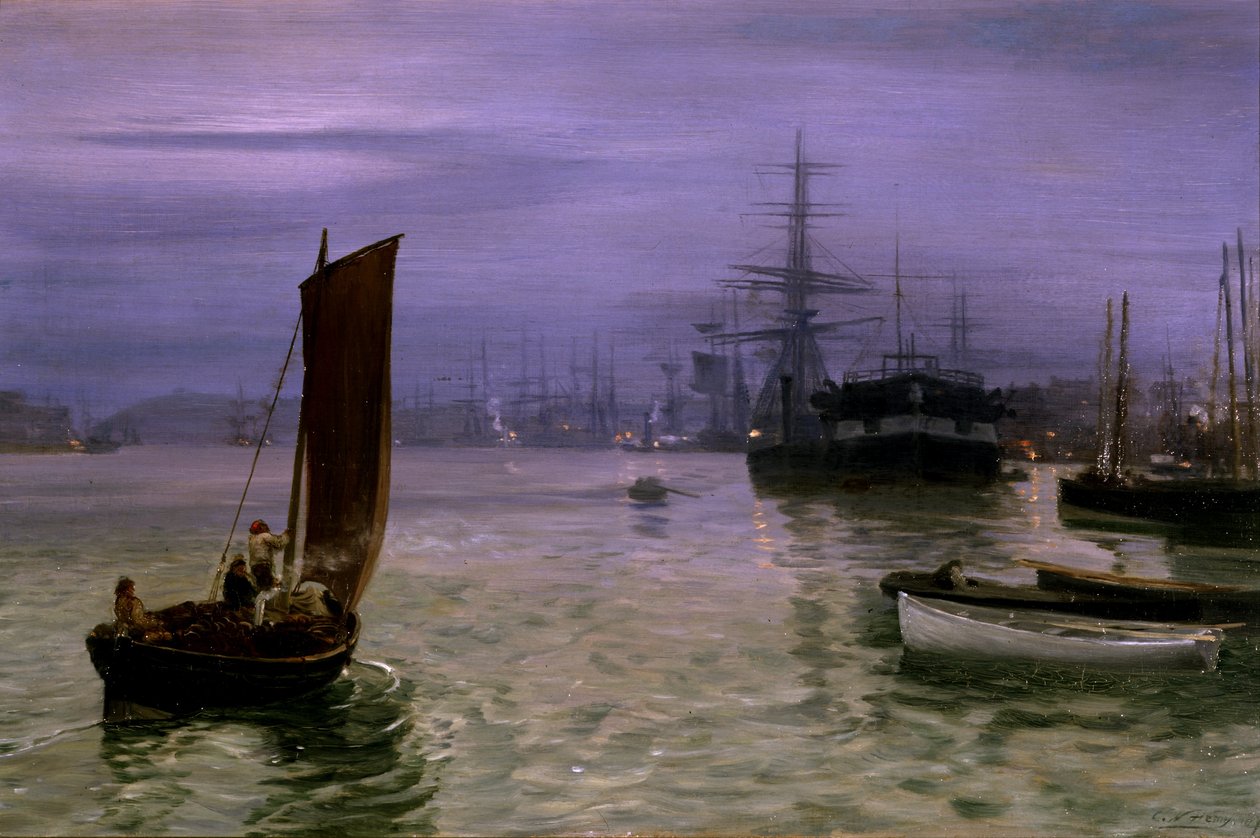 Den siste båten inn av Charles Napier Hemy