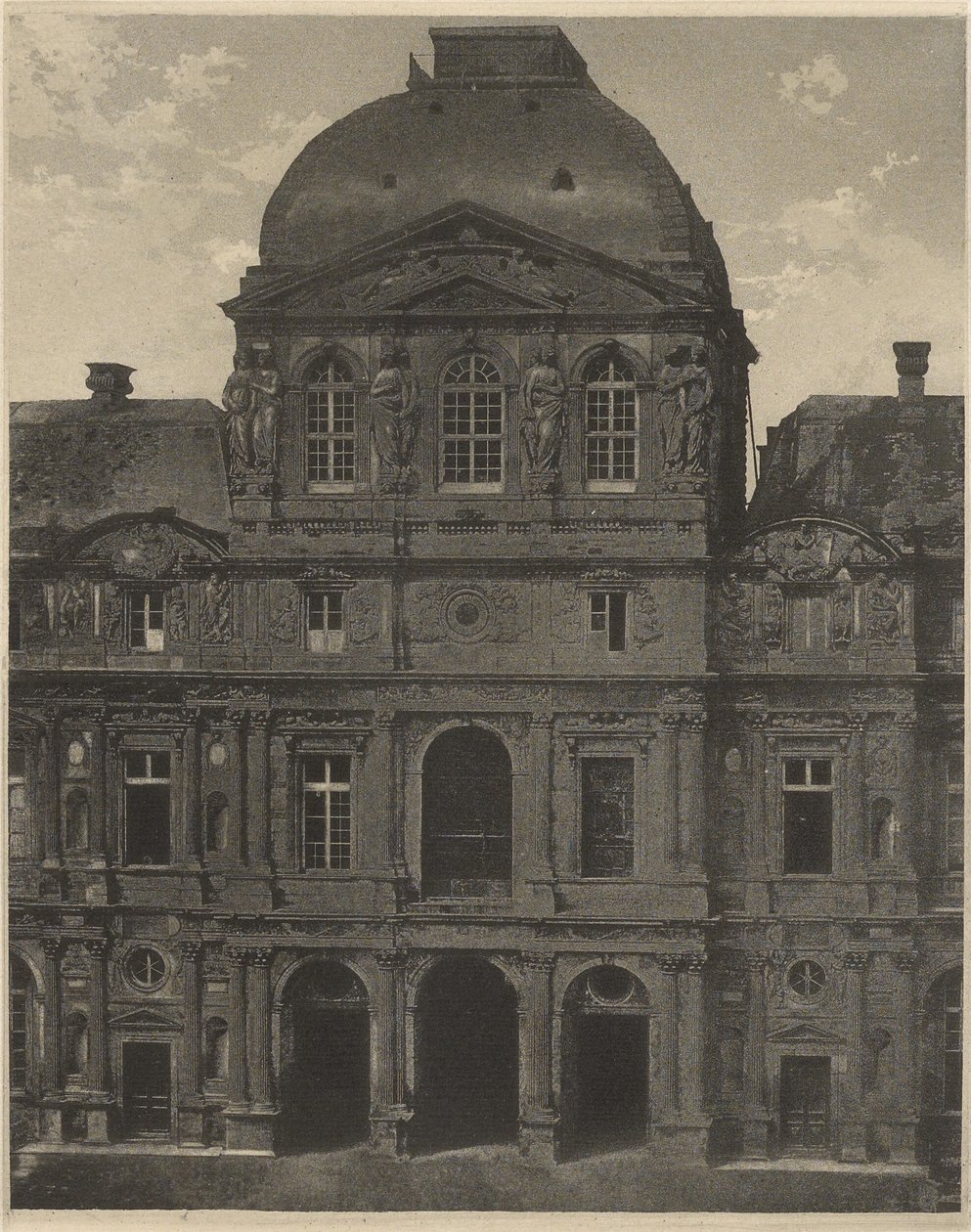Klokkepaviljongen, Louvre, Paris, Frankrike av Charles Nègre