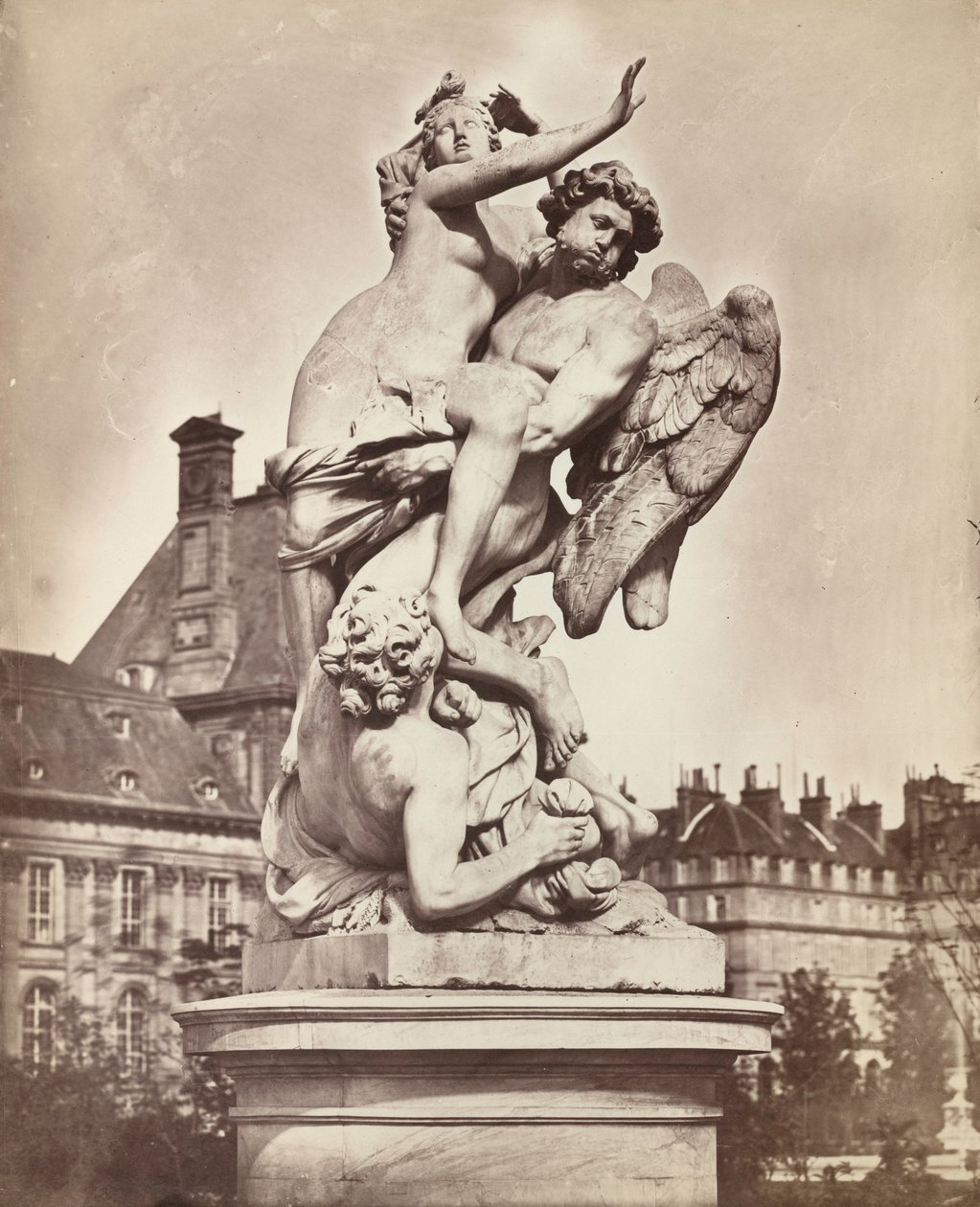 Statue i Tuileriene: G. Marsy og A. Flamen: Boreas bortfører Oreithyia av Charles Nègre