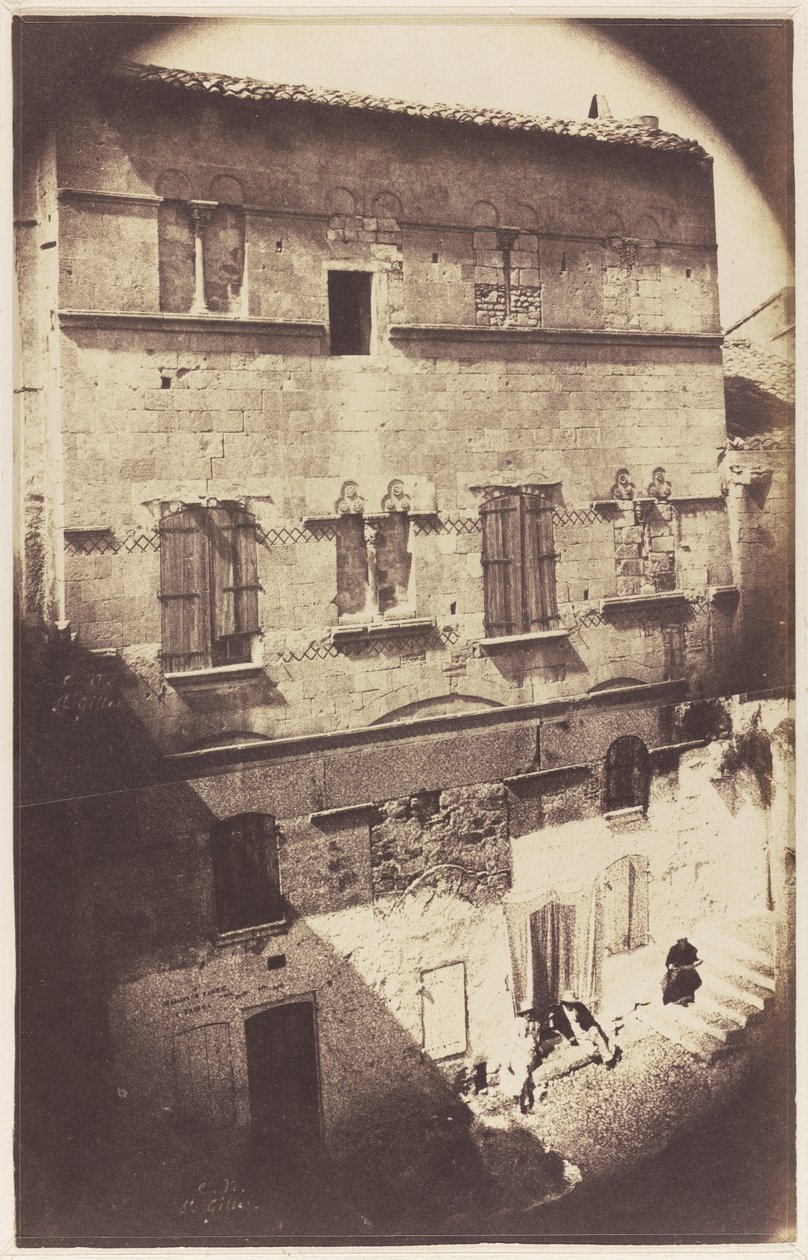 Fasade til et romansk hus i Saint-Gilles du Gard av Charles Nègre