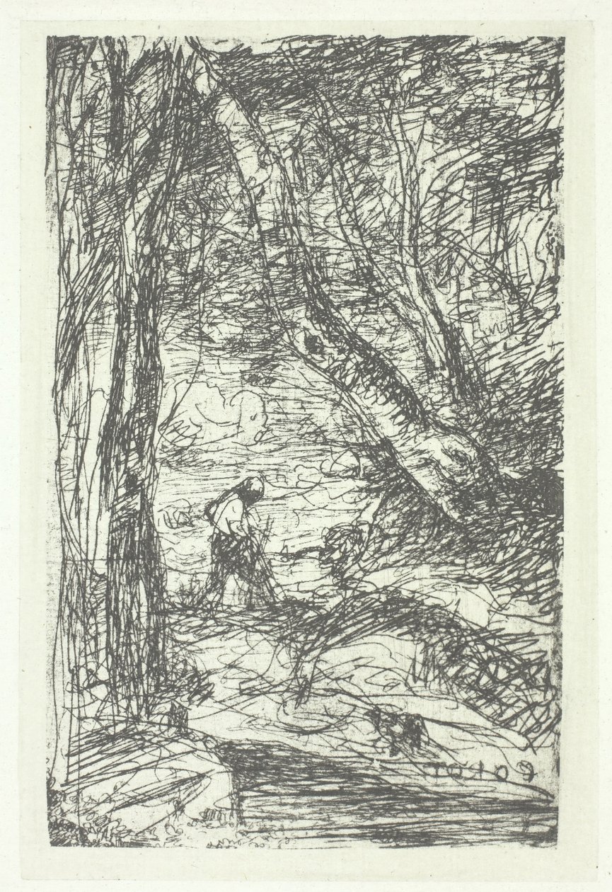 Le bucheron, muligens 1857, trykt 1982. av Charles Nègre