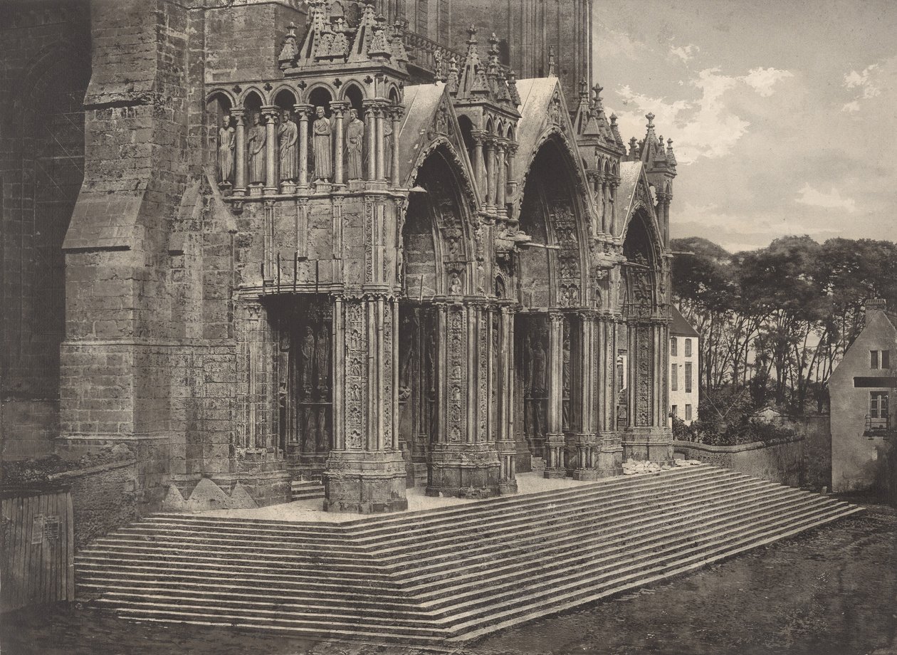 Plate XII Chartres katedral, Portico du Midi Plate XII Chartres katedral..., 1855. av Charles Nègre