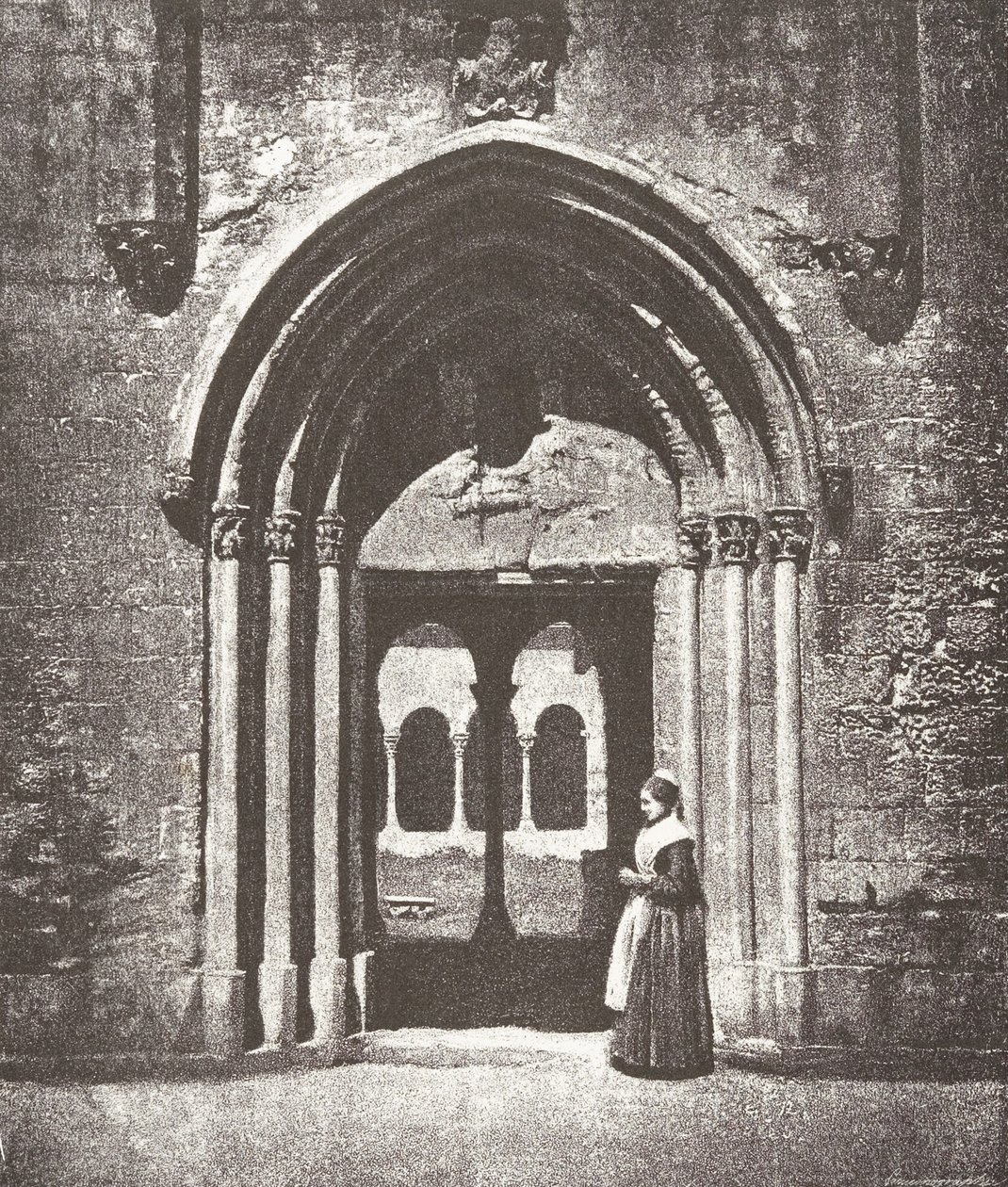 Saint-Trophime-portalen, inngangen til klosteret, Arles, Metropolitan Church of Saint-Trophime,..., 1852. av Charles Nègre