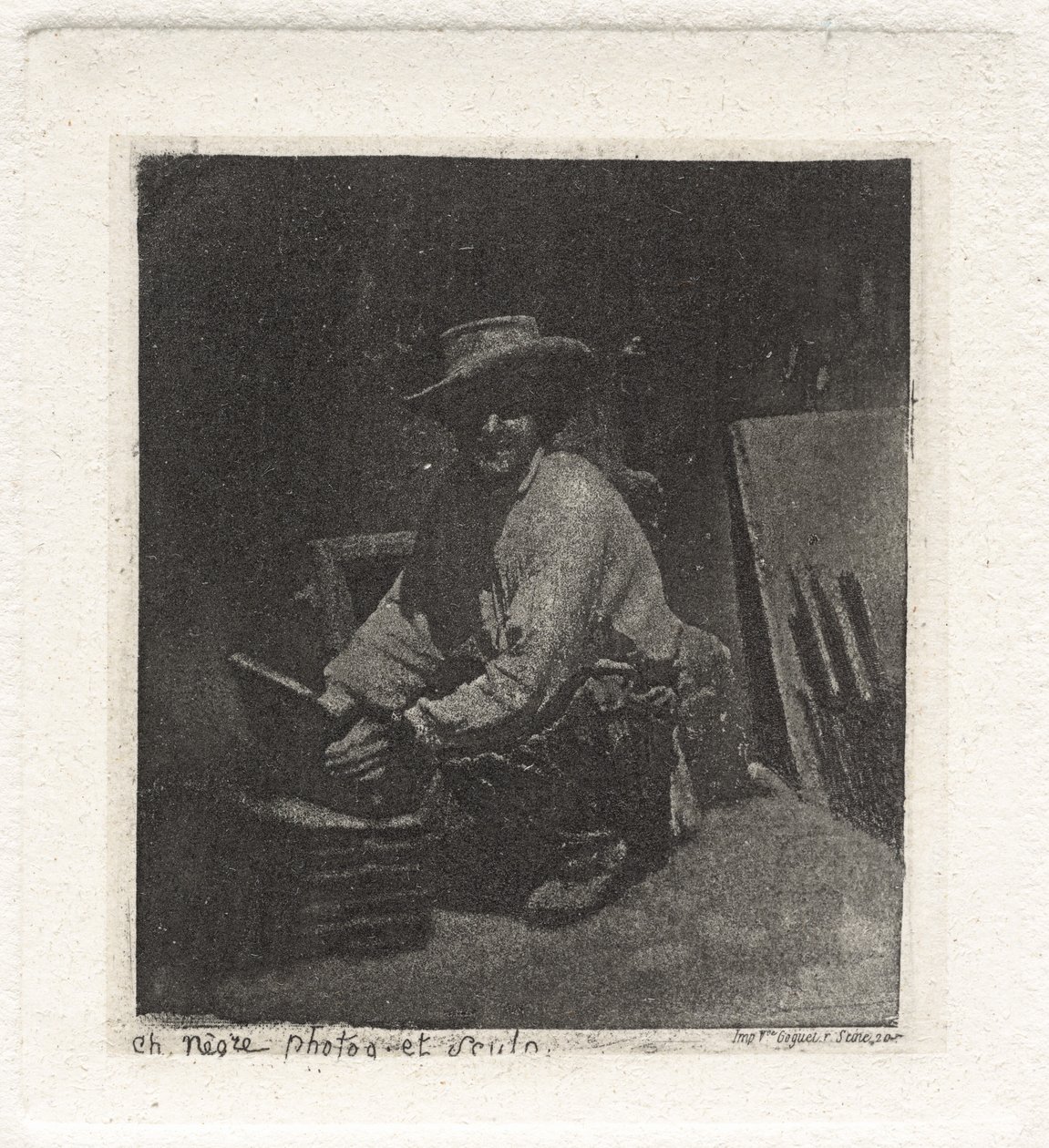 Plate I – The Crouching Mason av Charles Nègre, André Jammes