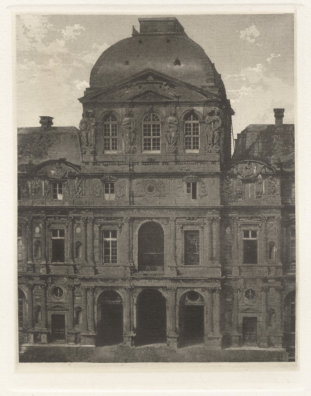 Plate VII – The Louvre, Pavilion of the Clock (Plate VII – The Louvre, Pavilion of the Clock) av Charles Nègre, André Jammes