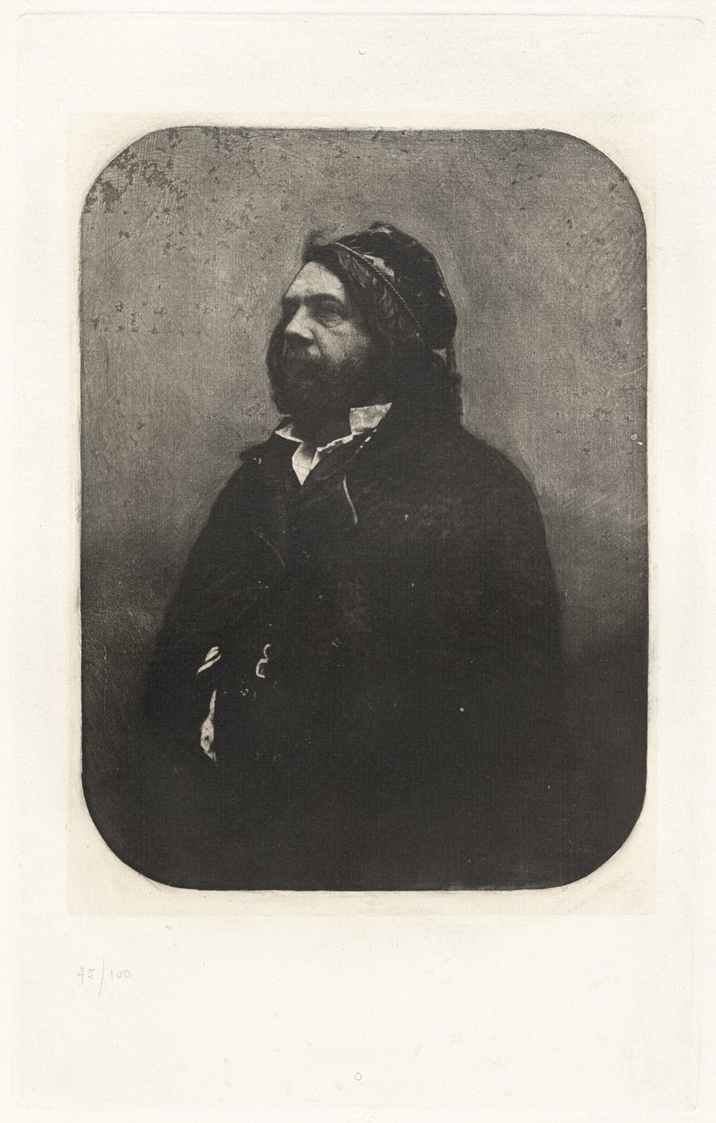 Plate VIII - Portrett av Théophile Gautier, etter Nadar (Plate VIII - Portrait of Théophile Gautier, av Nadar) av Charles Nègre, Nadar, André Jammes