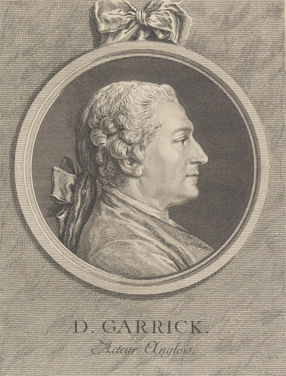 Portrett av David Garrick, 1764 av Charles Nicolas Cochin