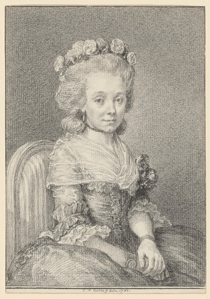 Mademoiselle Grogniard, Lady of Saint-Just av Charles Nicolas Cochin II