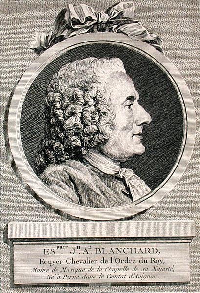 Esprit Joseph Antoine Blanchard (1696-1770) gravert av Augustin de Saint-Aubin (1736-1807) 1767 (gravering) av Charles Nicolas II (after) Cochin
