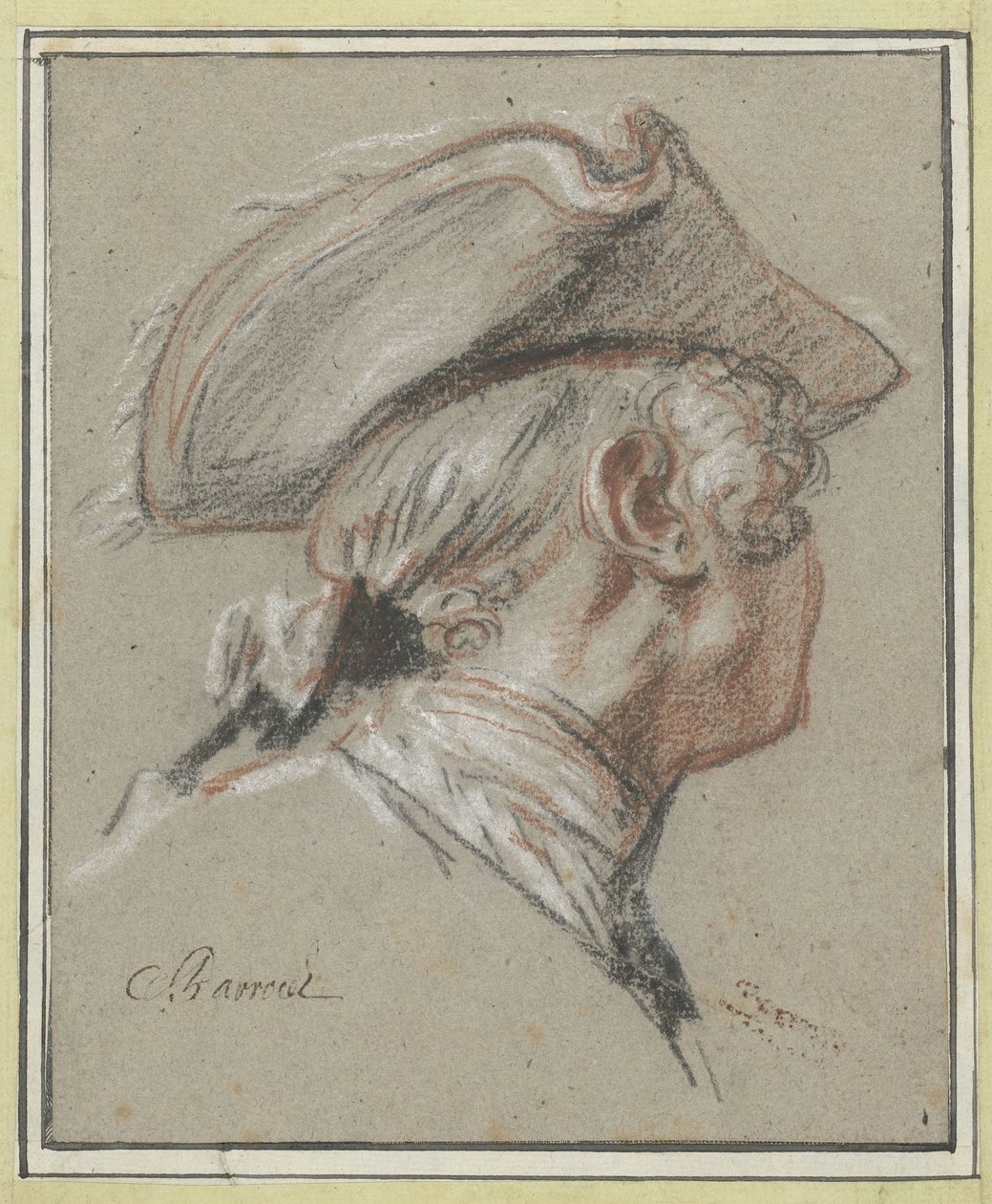 Studie av et hode Studiehode, parykker og med tricorne av Charles Parrocel