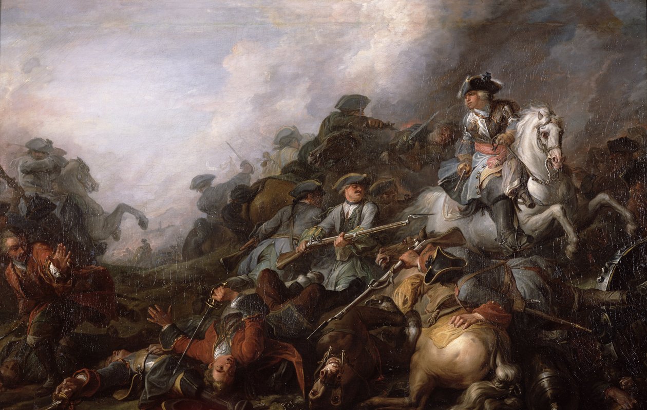 The Cavalry Charge (olje på lerret) av Charles Parrocel