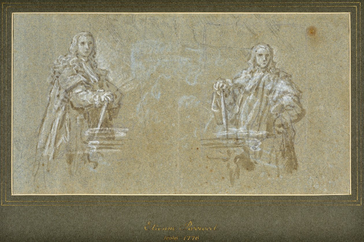 to studier av edle menn (tegning) av Charles Parrocel