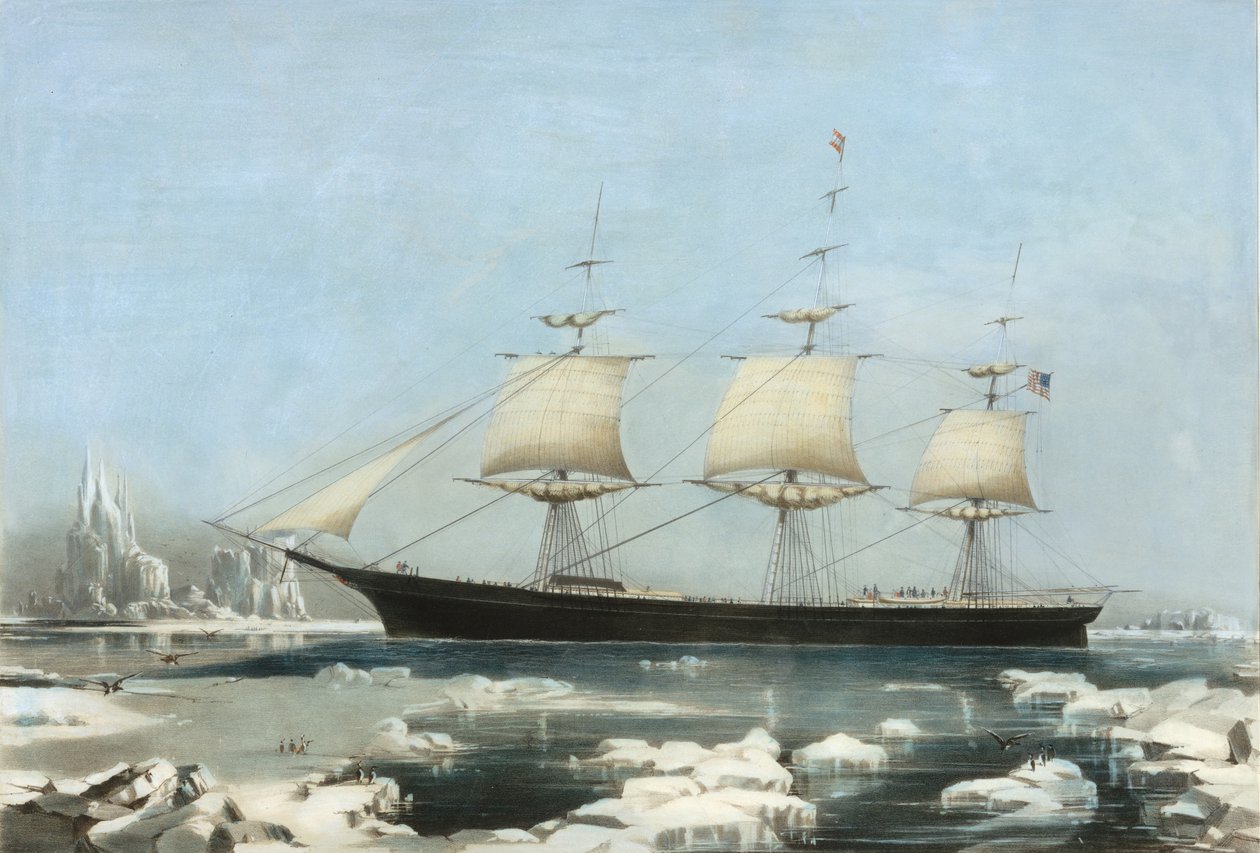 Clipper Ship Red Jacket - I isen utenfor Kapp Horn, på passasjen hennes fra Australia, til Li..., 1855 av Charles Parsons