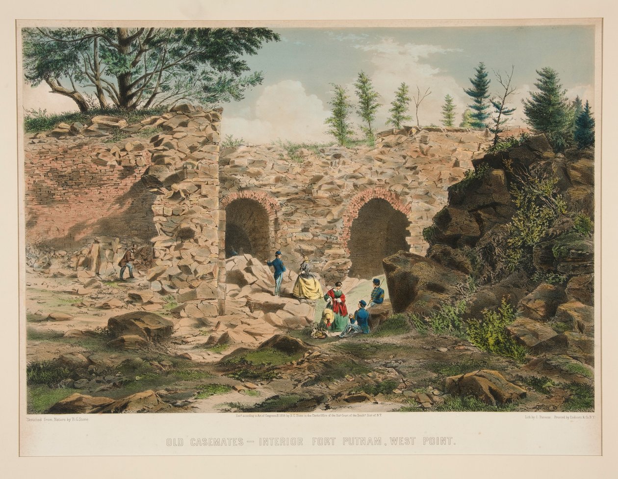 Old Casemates - interiør Fort Putnam, West Point av Charles Parsons