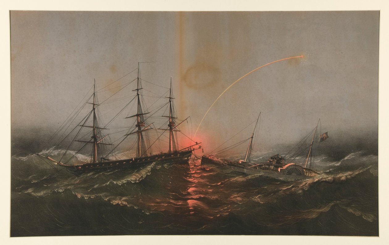 Den amerikanske fregatten Sabine, reddet en bataljon av amerikanske marinesoldater fra transportguvernøren av Charles Parsons