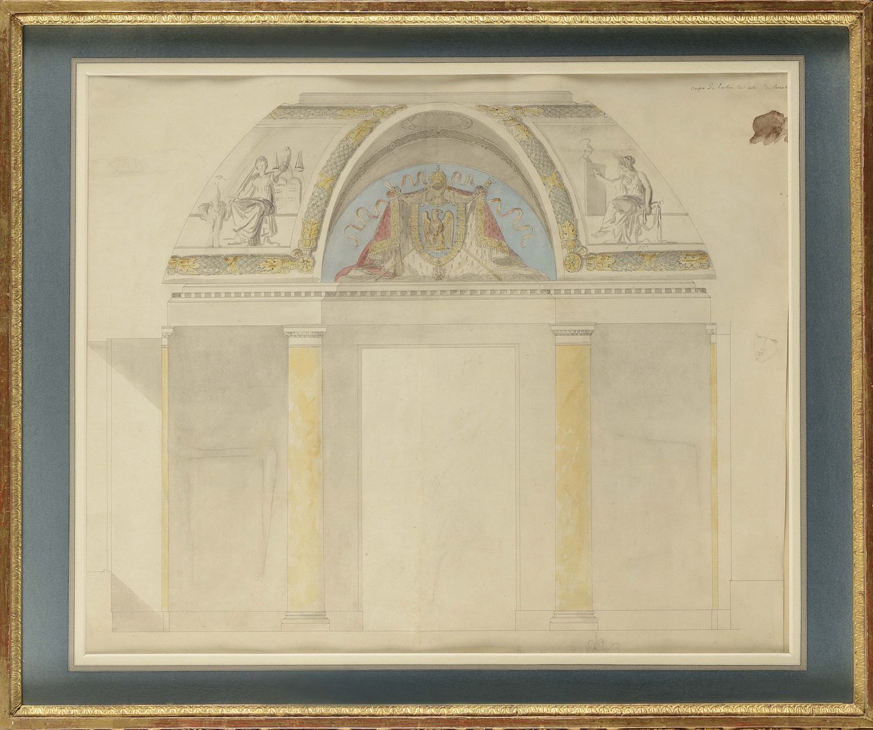 Studie for utsmykning av tronen ved Palais des Tuileries av Charles Percier