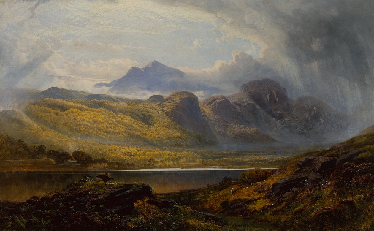 Llyn Crafnant, Moel Siabed i det fjerne, Nord-Wales av Charles Pettitt